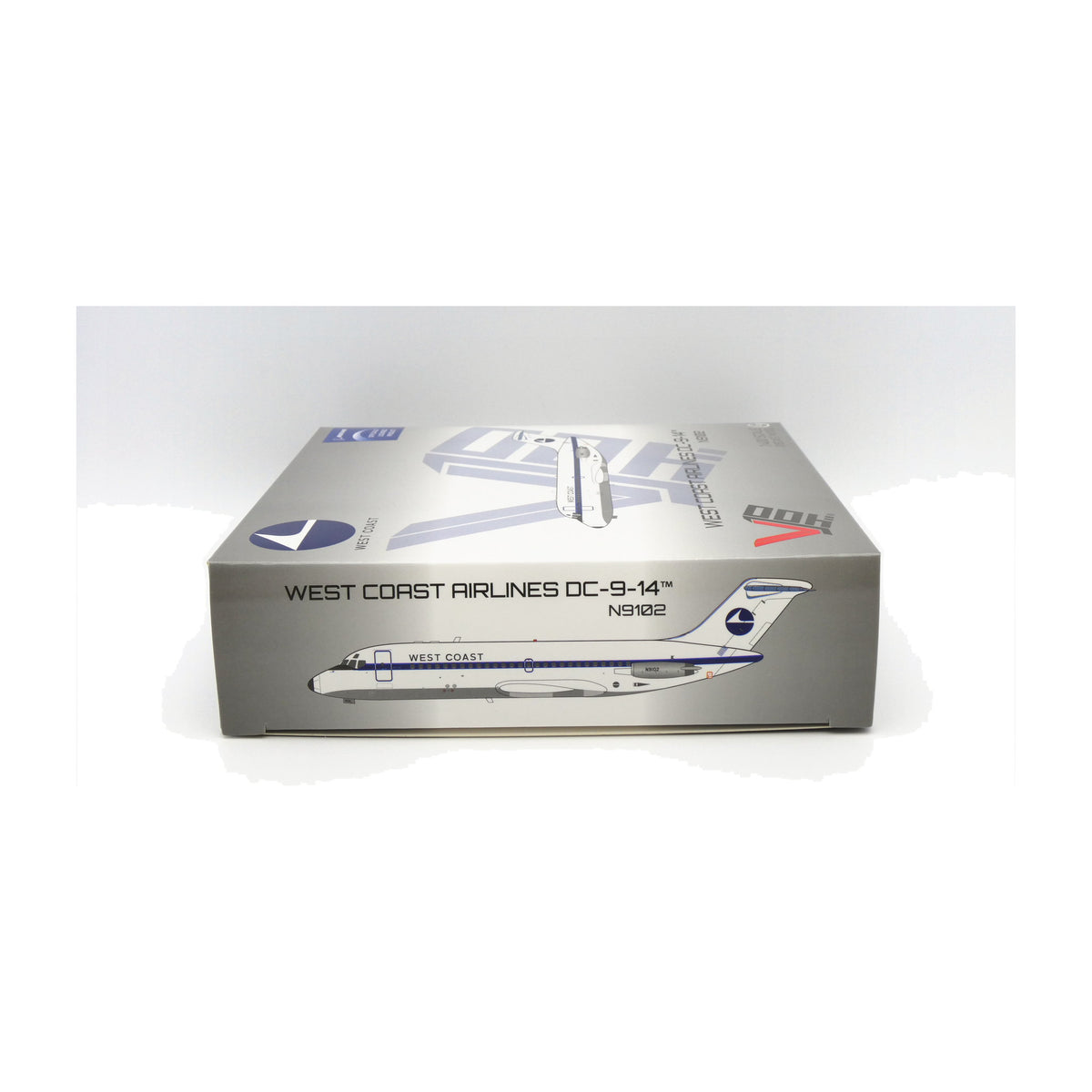 V1:400 1:400 scale West Coast Airlines DC-9-14 N9102 diecast model - packaging side panel