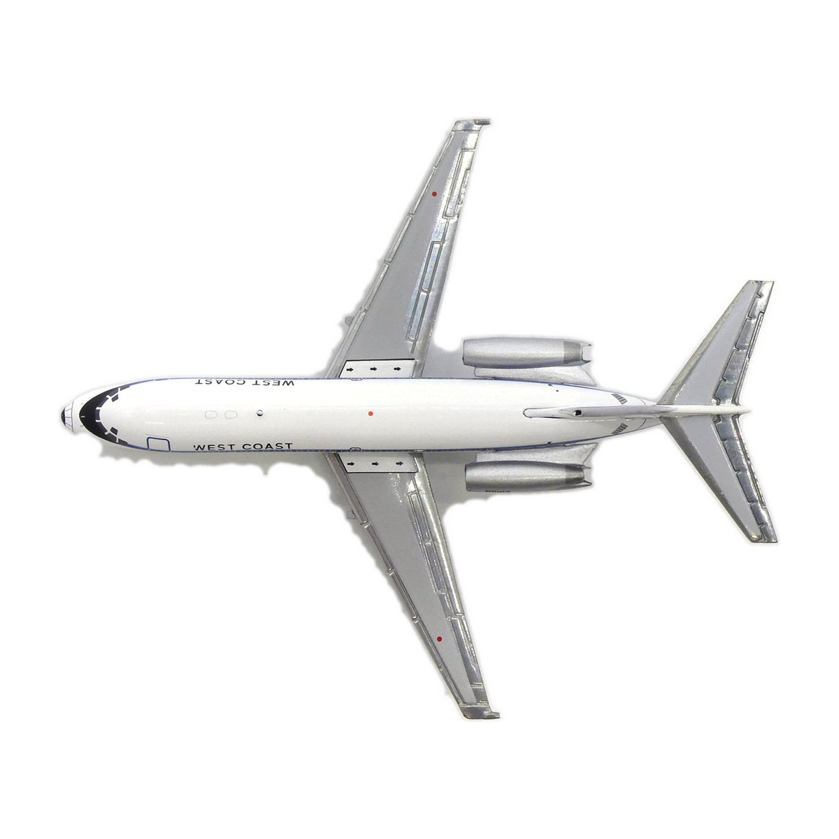 V1:400 1:400 scale West Coast Airlines DC-9-14 N9102 diecast model - overhead planform view
