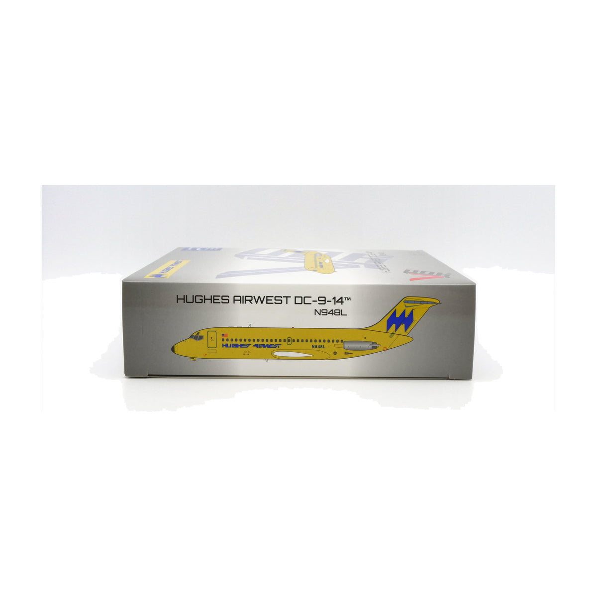 V1:400 1:400 scale Hughes Airwest DC-9-14 N948L diecast model - packaging side panel