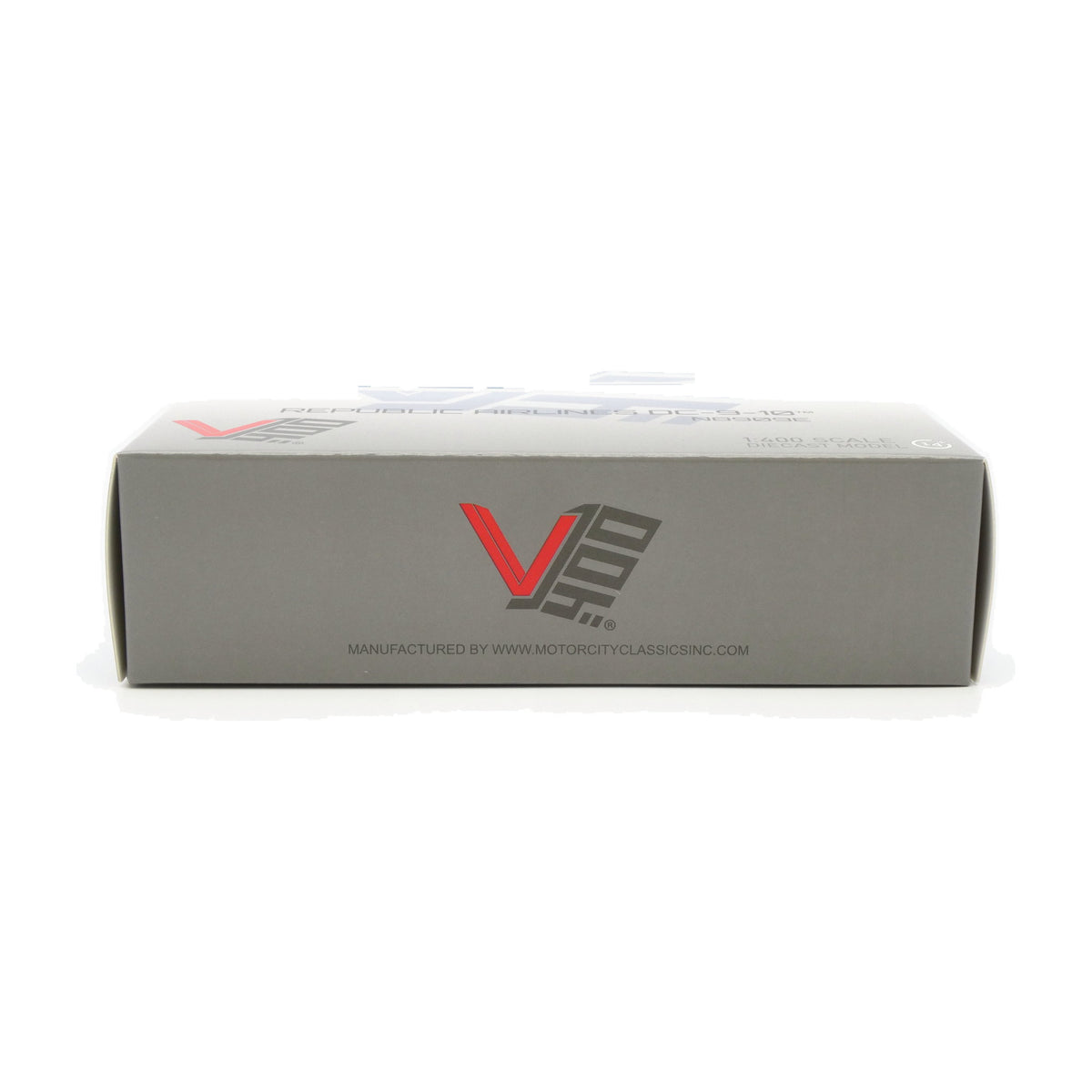V1:400 1:400 scale Republic Airlines DC-9-10 N8909E diecast model - packaging end panel