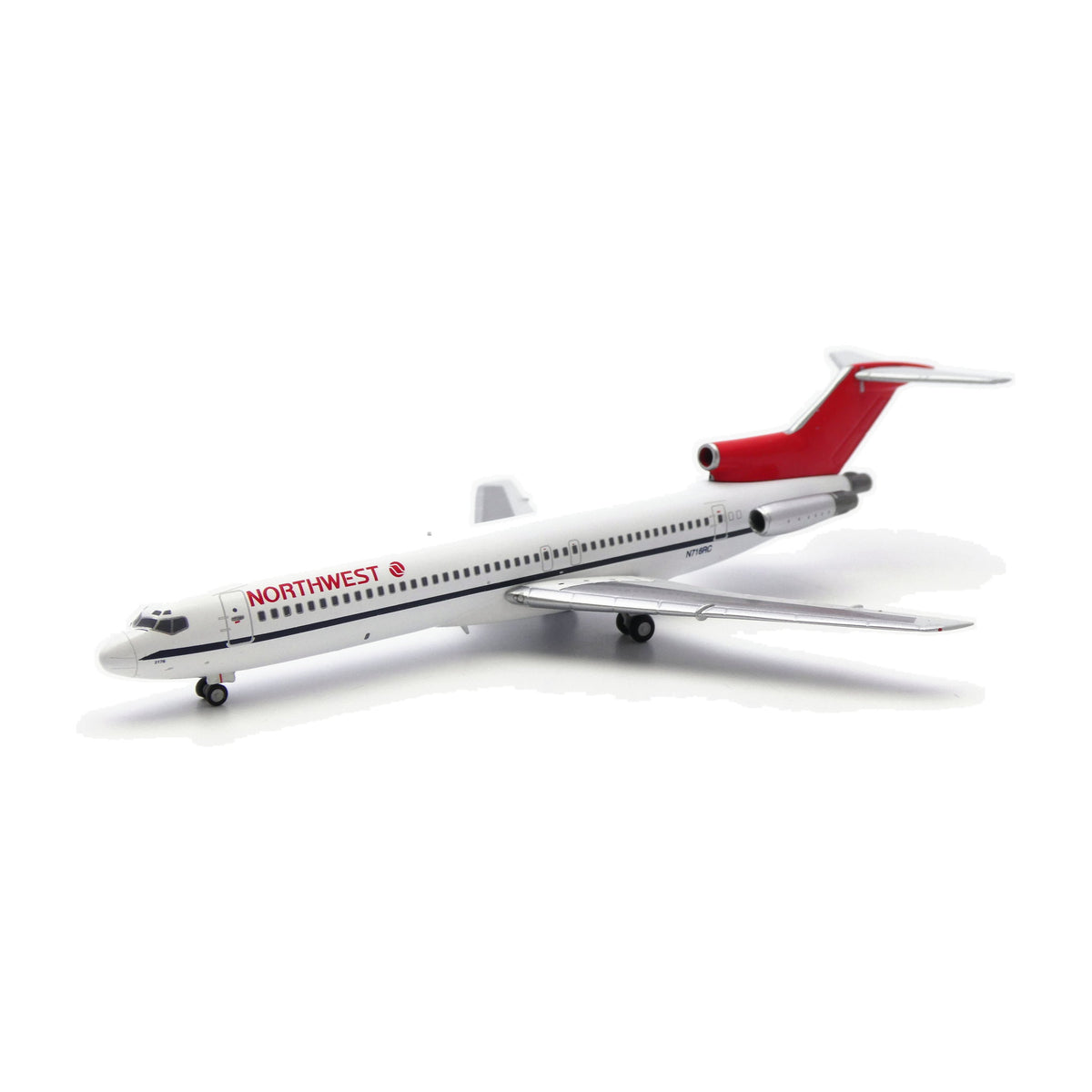V1:400 1:400 scale Northwest Airlines Boeing 727-200 N716RC diecast model - front three-quarter view