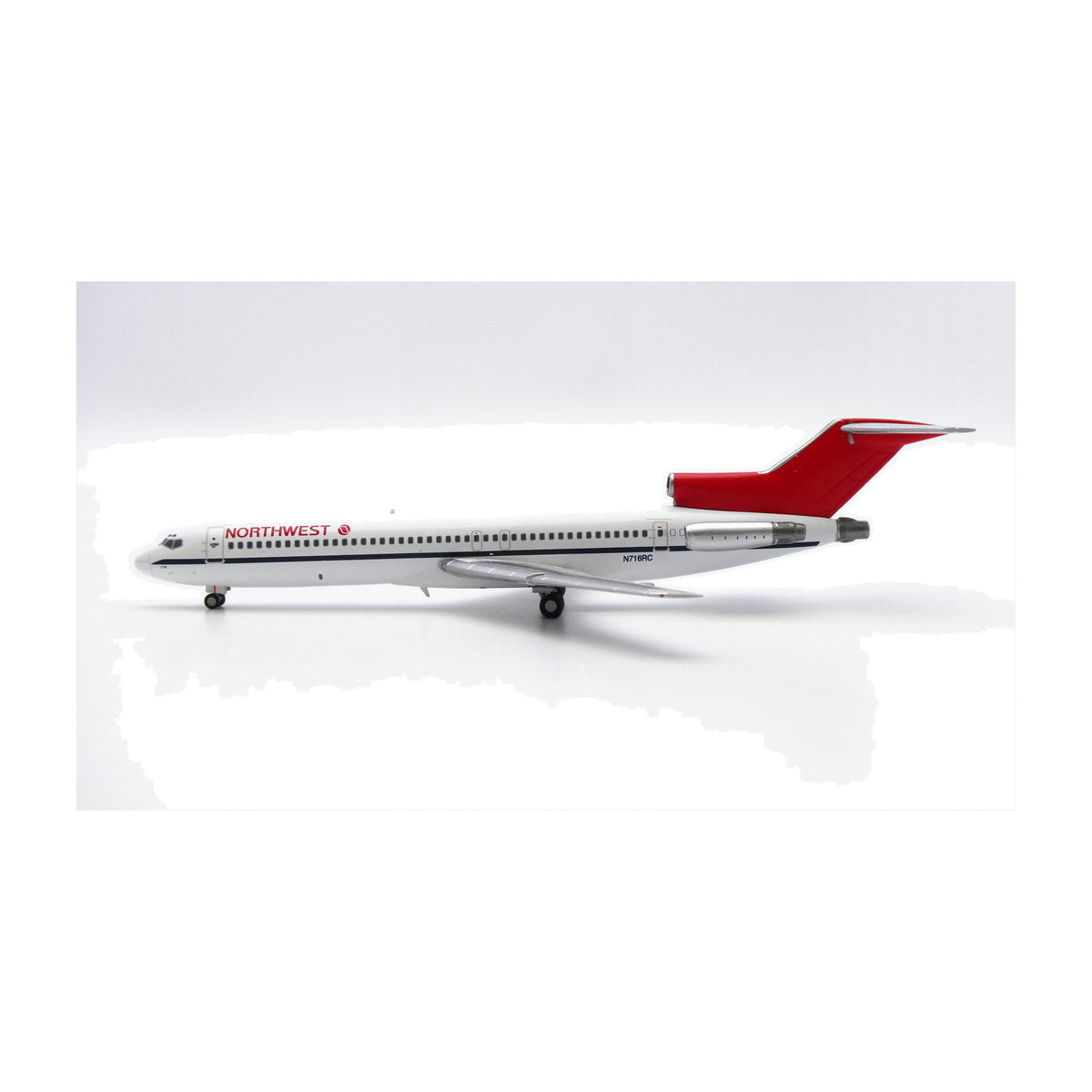 V1:400 1:400 scale Northwest Airlines Boeing 727-200 N716RC diecast model - left side profile