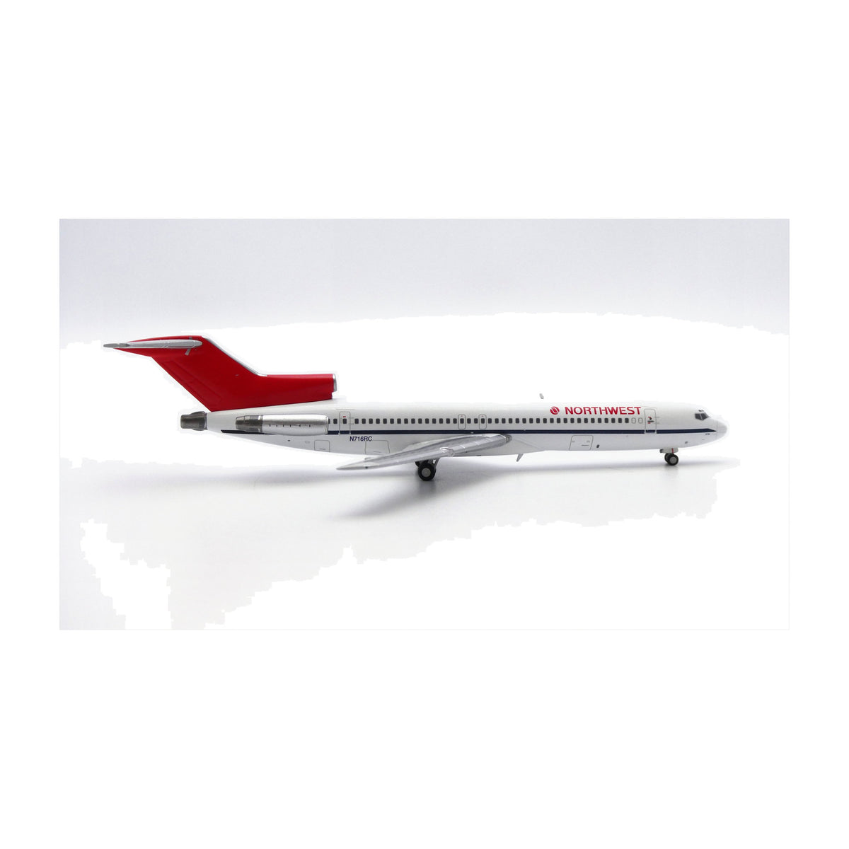 V1:400 1:400 scale Northwest Airlines Boeing 727-200 N716RC diecast model - right side profile