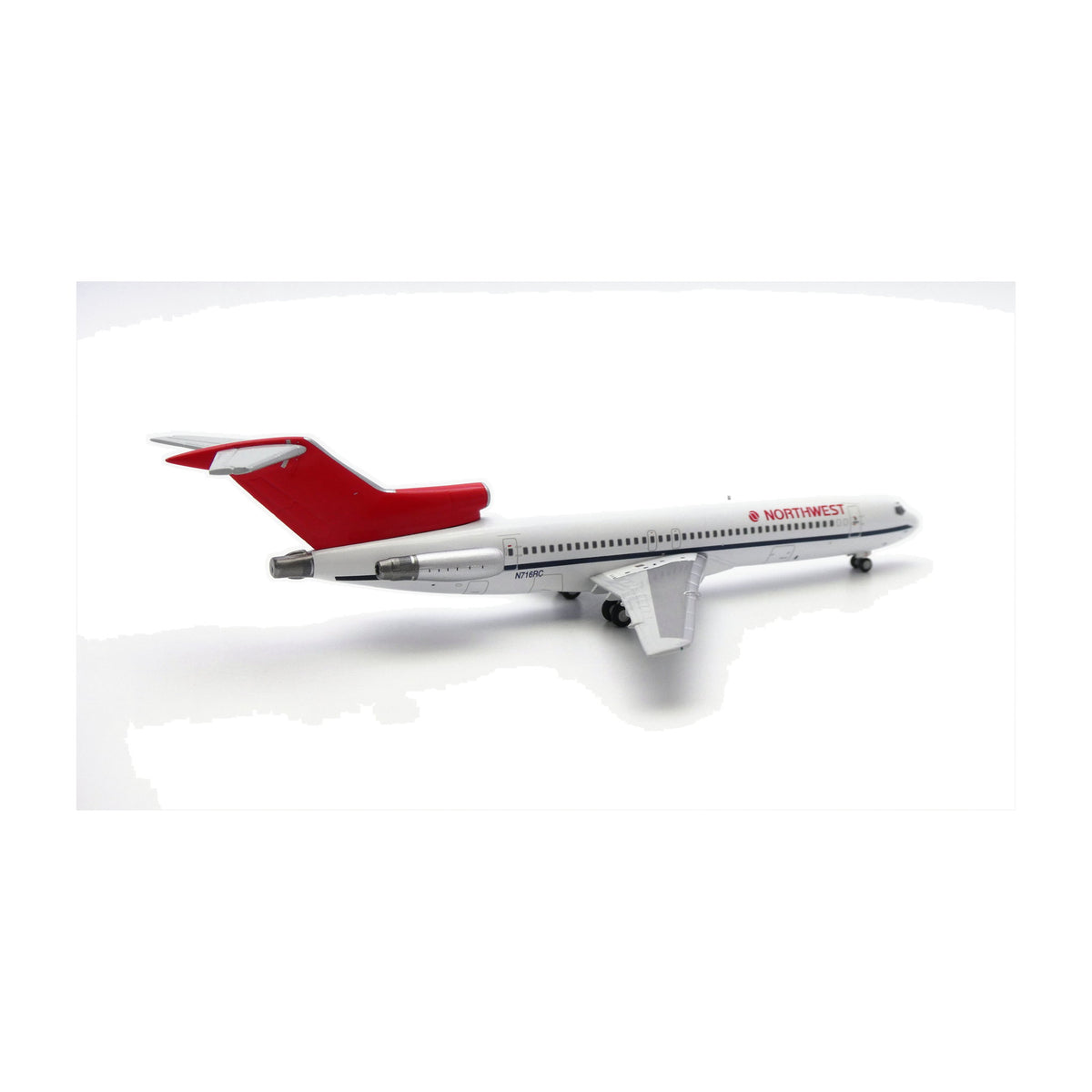 V1:400 1:400 scale Northwest Airlines Boeing 727-200 N716RC diecast model - tail three-quarter view