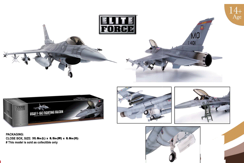 BBI Elite Force 1:18 F-16C Fighting Falcon USAF Enduring Freedom 2001