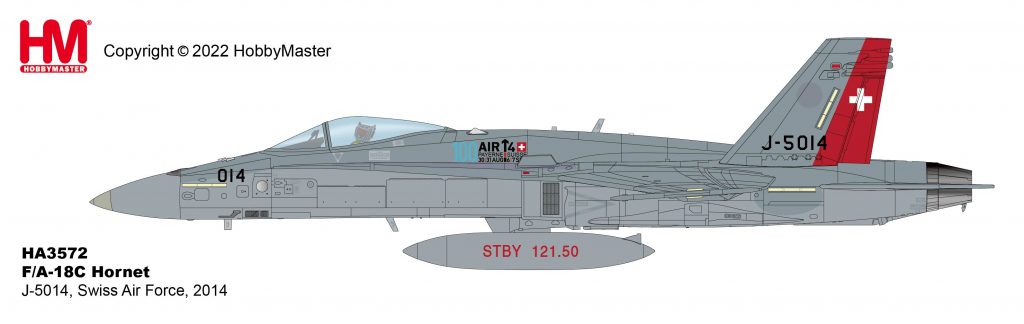 Pre-Order Hobby Master HA3572 1:72 F/A-18C Hornet J-5014, Swiss Air Force, 2014