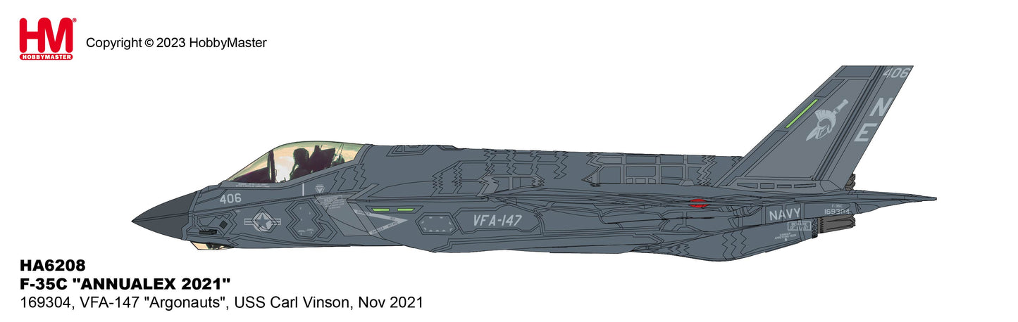 Hobby Master HA6208 1:72 US Navy F-35C Lightning VFA-147 "Argonauts" USS Carl Vinson