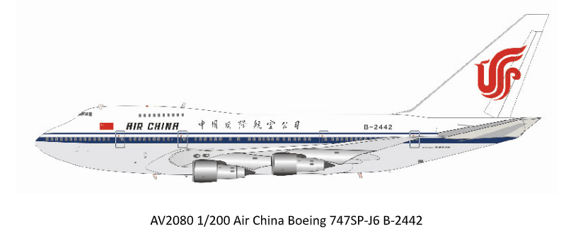 *Aviation200 AV2080 1:200 Air China Boeing 747SP - J6
