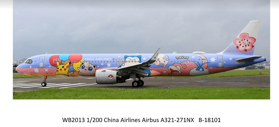 *Aviation200 WB2013 1:200 China Airlines Airbus A321 - 271 B - 18101 "Pikachu Jet"