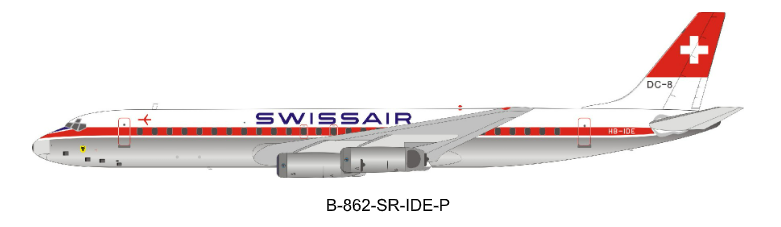 B-Models B-862-SR-IDE-P 1:200 Swiss Air Mcdonnell Douglas DC-8-62