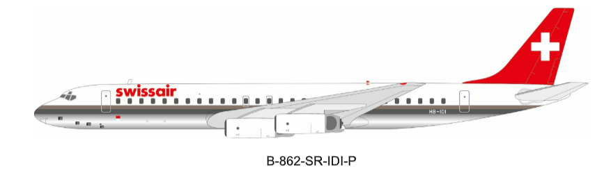 B-Models B-862-SR-IDI-P 1:200 Swissair Douglas DC-8-62