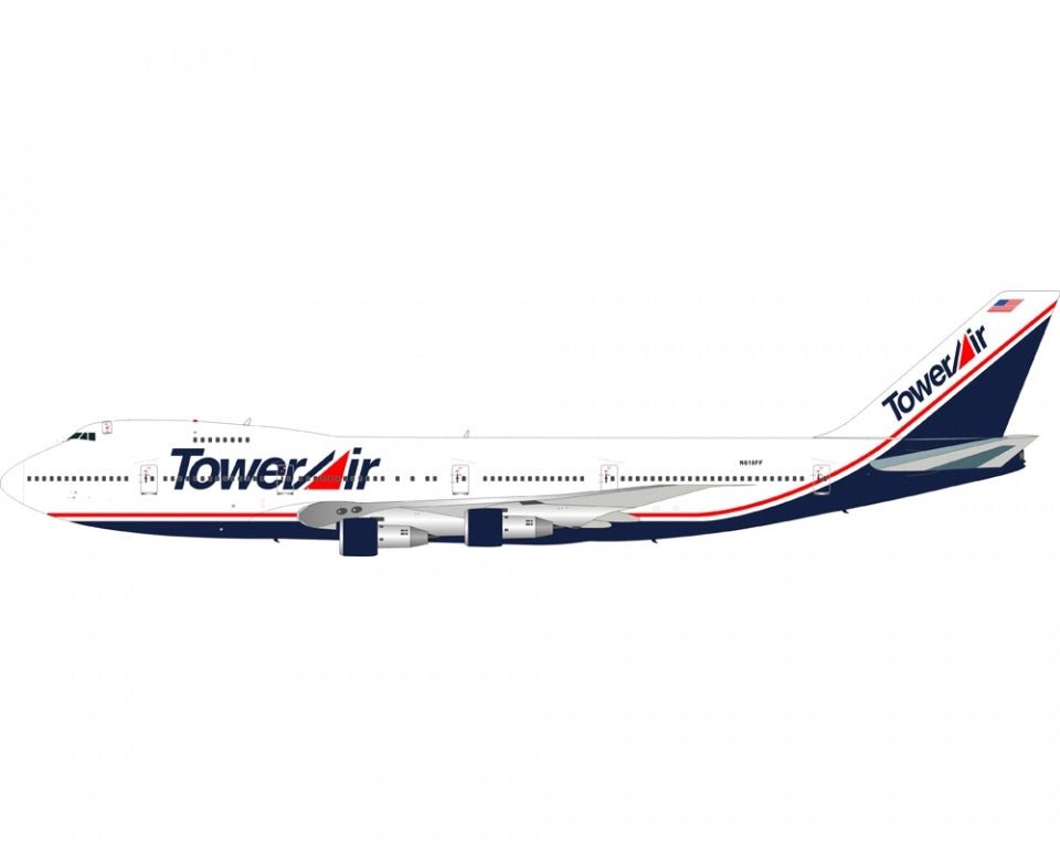 *B Models B - 742 - LL001 1:200 Tower Air Boeing 747 - 200 "Liar Liar" film N618FF