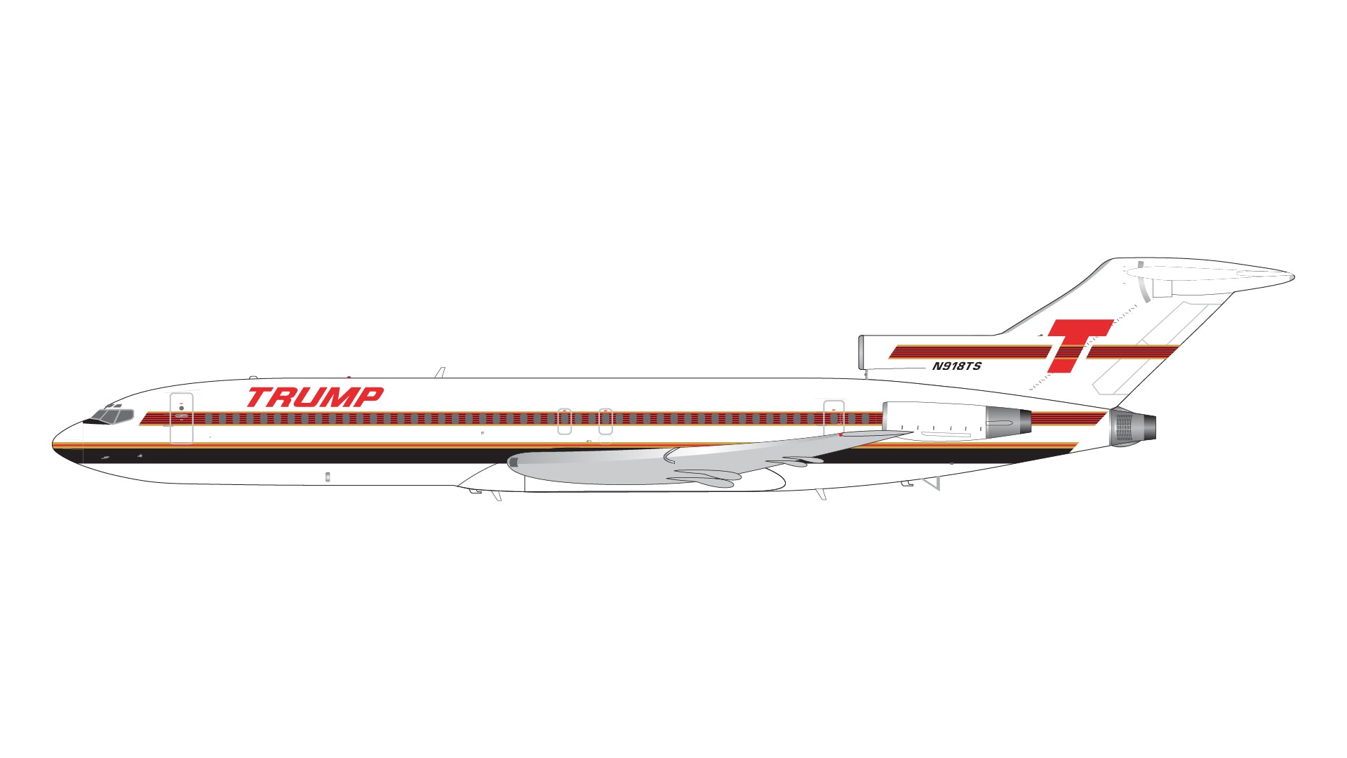 Pre-Order Gemini Jets G2TPS945 1:200 Trump Shuttle Boeing 727-100