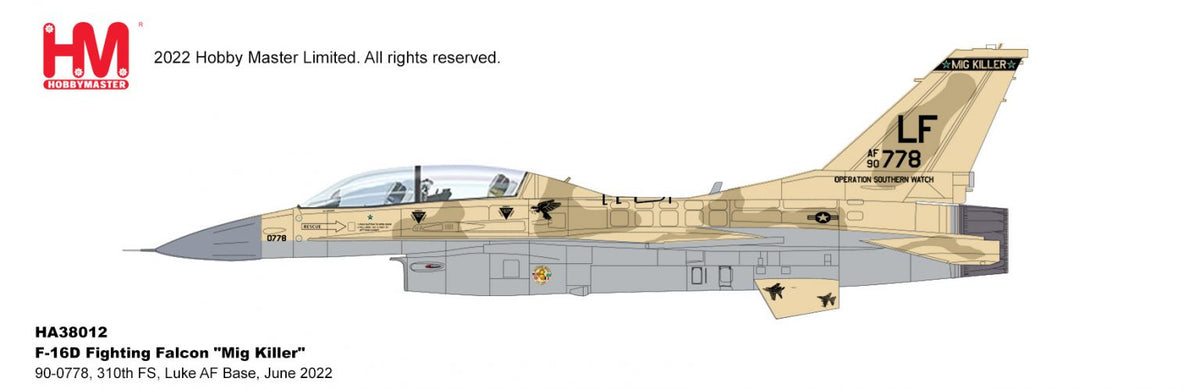 Hobby Master HA38012 1:72 F - 16D Fighting Falcon "Mig Killer"