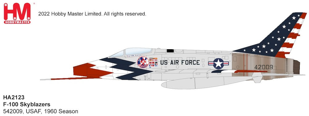 Hobby Master HA2123 1:72 F-100 Sabre Skyblazers USAF