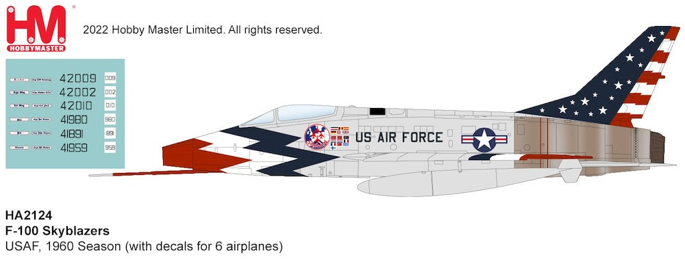 Hobby Master HA2124 1:72 F-100 Super Sabre Skyblazers USAF