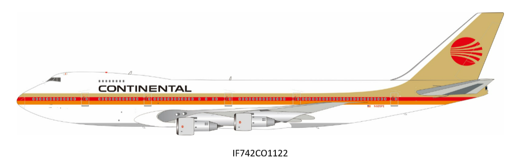 Inflight IF742CO1122 1:200 Continental Boeing 747-243B